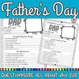 fathers day questionnaire : All About My Dad Gift Idea