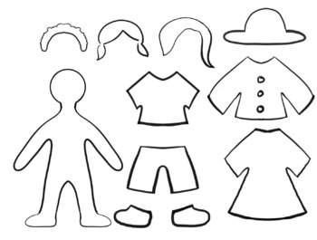 Preview of felt doll cutting template