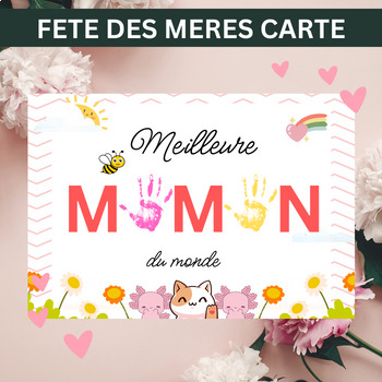 Preview of fete des meres empreintes de mains, axolotl cat bee rainbow MOTHER DAY FRENCH