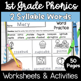 First Grade Phonics Unit 12 Two Syllable Words Compound Wo