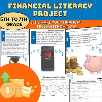 Preview of financial literacy project 5th to 7th grade,game of life,personal financial