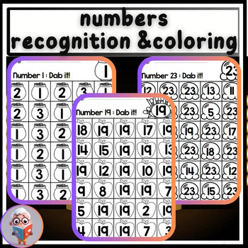 Preview of find 1 to 100 -numbers recognition & coloring workbook