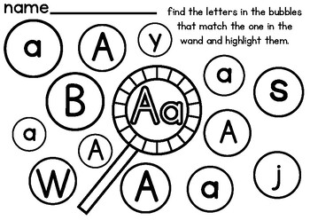 find the As letter bubble letter recognition by mikah watts | TPT