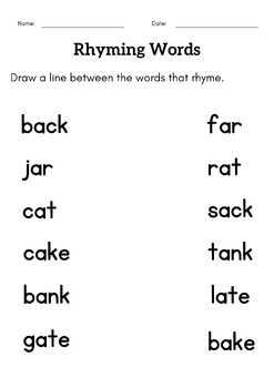Rhyming words - Find the match