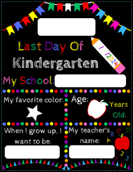 first Day of Kindergarten Sign -first and last Day of School Sign ...