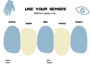 Preview of five senses graphic organizer