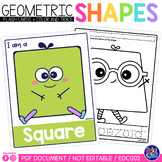 flash card of geometric shapes + activities to color and trace