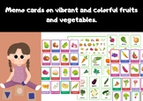 flashcards, Memo cards on vibrant and colorful fruits and 
