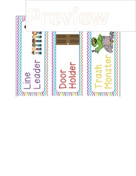 Preview of flipchart of classroom jobs that are printable chevron  pattern