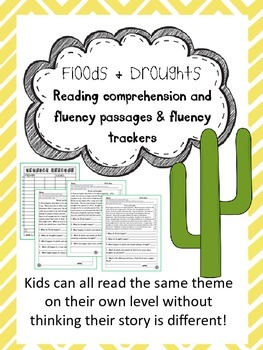 Preview of flood and drought fluency and comprehension leveled passages