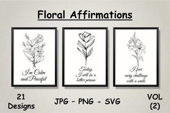 Preview of Floral Self-talk Affirmations for Mindset, Self-acceptance & Personal Growth