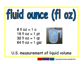 fluid ounce/onza fluida meas 2-way blue/verde | TpT