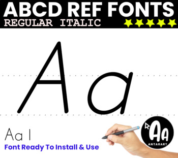 Preview of Font for Tracing Alphabet Letters Regular Italic for Handwriting Worksheets