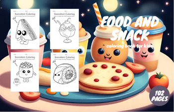Preview of food and snack coloring book for kids