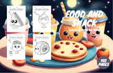 food and snack coloring book for kids