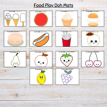 Preview of food play doh mats, printable play doh mats, kindergarten centers, preschool,