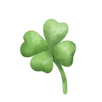 Preview of four leaf clover, watercolor.