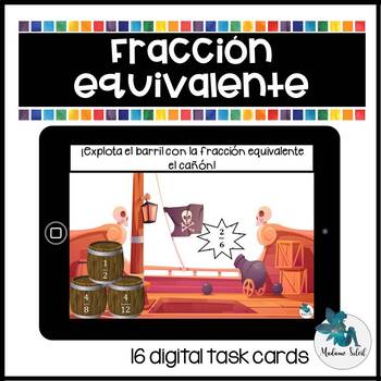 Preview of fracción equivalente Spanish equivalent fractions learning distance