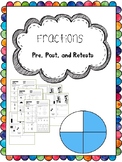 fractions pretest, posttest, and retest