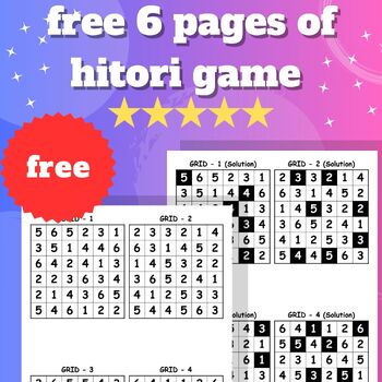 Preview of free 7 pages of hitori games