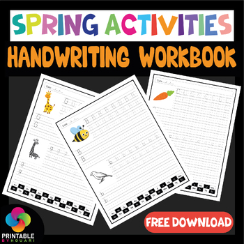 Preview of free Alphabet Handwriting Workbook for Kids free gift Spring Activities for kids