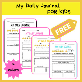 Preview of free Journal for Kids for Daily Notes Writing