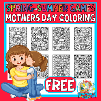 Preview of free mother's day coloring pages with quotes - mother's day freebees printables