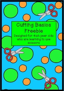 Preview of freebie LEARNING TO USE SCISSORS learning to cut mini pack