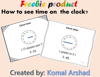 Preview of freebie product how to see time on the clock