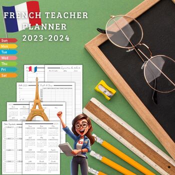Preview of french Teacher Planner 2023-2024
