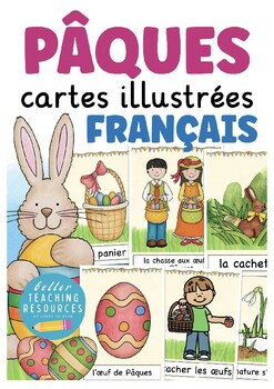 Preview of french picture + word cards PÂQUES (Easter flash cards) Français