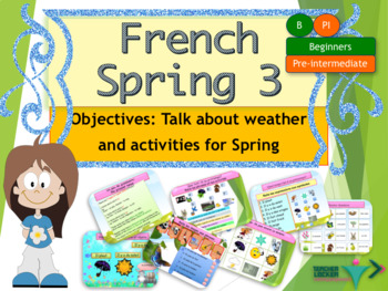 Preview of Spring in French weather and activities for beginners NO PREP