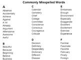 frequently misspelled words