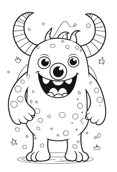 friendly monster coloring pages for kids ages 4-8 by Polaris Book