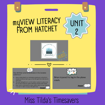 Preview of from Hatchet Quiz - myView Literacy 5
