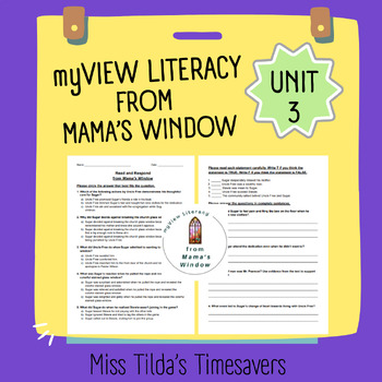 Preview of from Mama's Window - Read and Respond myView Literacy 4