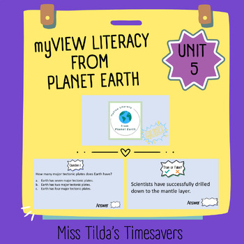 Preview of from Planet Earth Quiz - myView Literacy 4