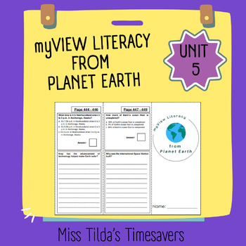 Preview of from Planet Earth - myView Literacy 4