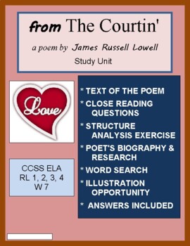Preview of from THE COURTIN', by James Russell Lowell, Poem Study Unit / Distance Learning