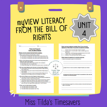 Preview of from The Bill of Rights - Read and Respond myView Literacy 5