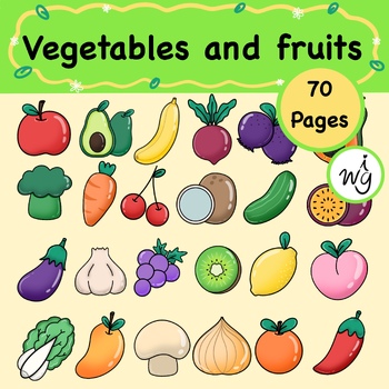 fruits and vegetables Clip Art Set. by Wilasinee G | TPT