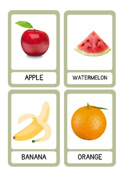 Preview of fruts vocabulary picture cards Parte 1