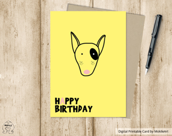Dogs Birthday Printable Card Digital Birthday Card Animal Birthday Card  Download