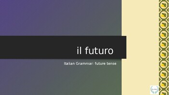 Preview of futuro package. Italian grammar - editable