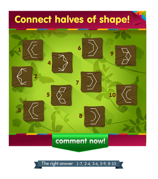Preview of game connect halves of shape