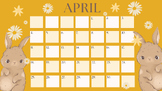 get the April Spring craft month Calendar to set goals for