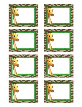 giraffe theme labels by Classroom Creations By Kristy | TpT