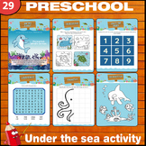 Under the sea: Preschool Workbook basic activity for Pre-k