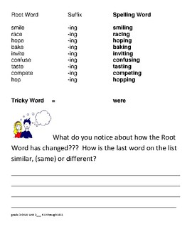 Preview of grade 2 ckla spelling homework unit 2 lesson 6