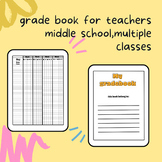 Gradebook for teachers middle school,Fraction Unit - Print